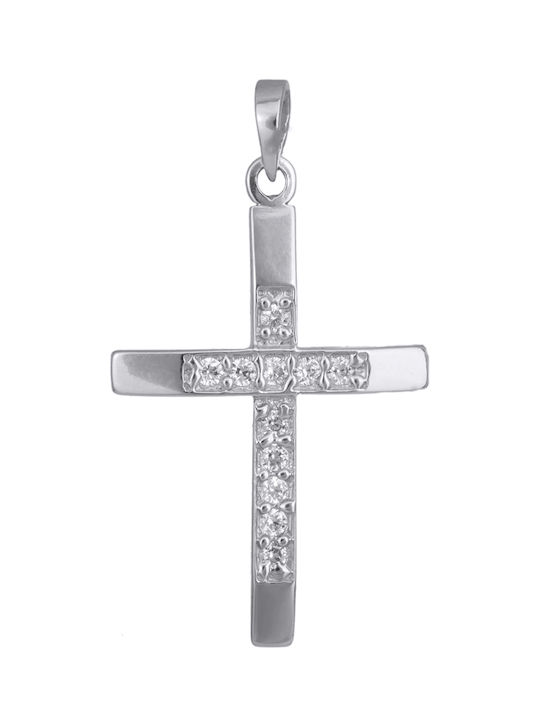 Damen Weißgold Kreuz 14K