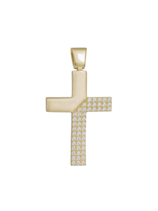 Damen Gold Kreuz 14K Beidseitig