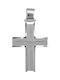 Men's White Gold Cross 18K