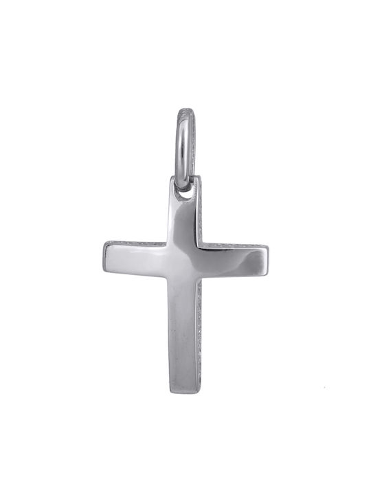 Men's White Gold Cross 14K