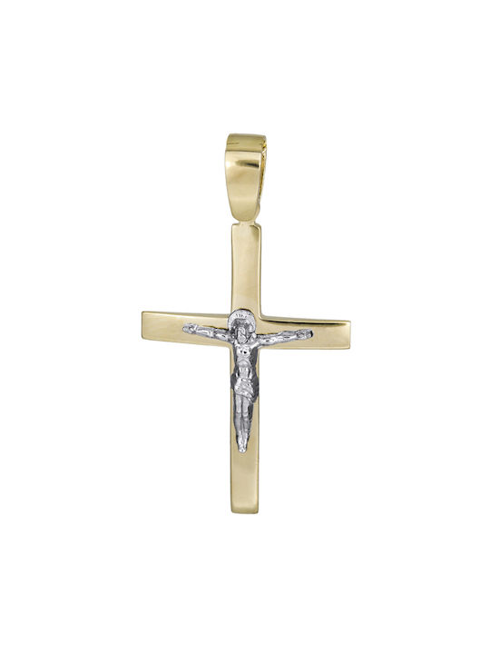 Herren Gold Kreuz 14K mit dem Gekreuzigten Αντρικός