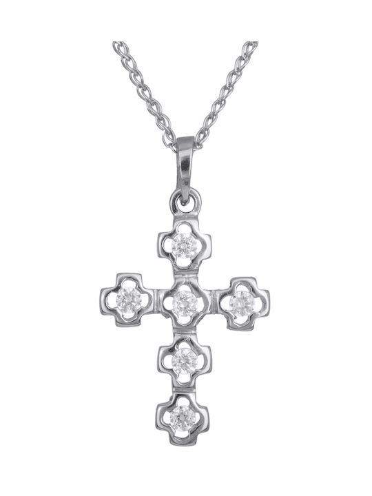 Damen Gold Kreuz 14K mit Kette