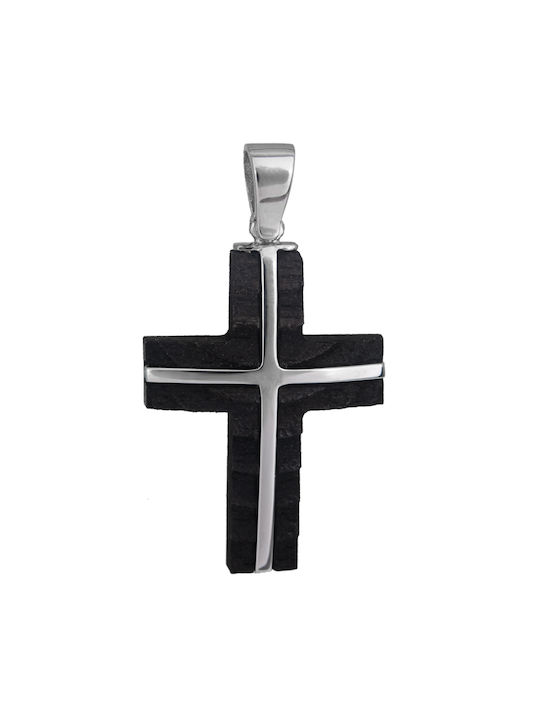 Herren Weißgold Kreuz 14K