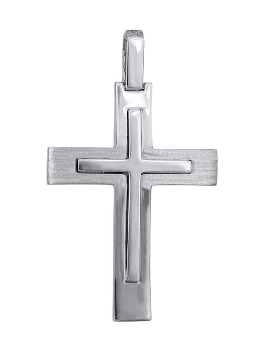 Herren Weißgold Kreuz 14K