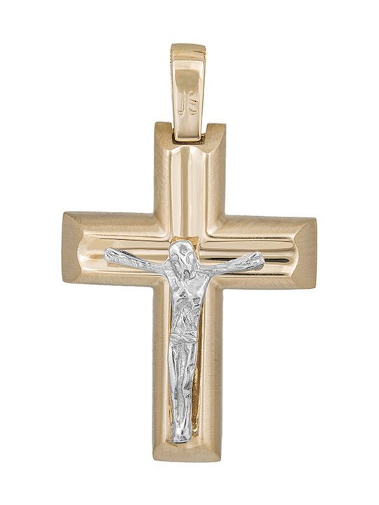 Herren Gold Kreuz 14K mit dem Gekreuzigten Αντρικός