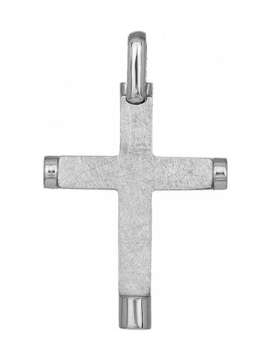 Men's White Gold Cross 14K