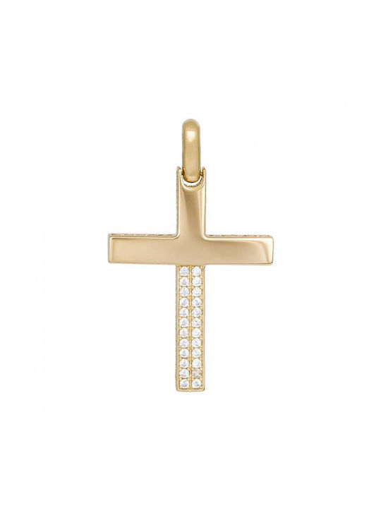 Damen Gold Kreuz 14K Beidseitig