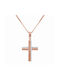 Women's Rose Gold Plated Cross with Chain