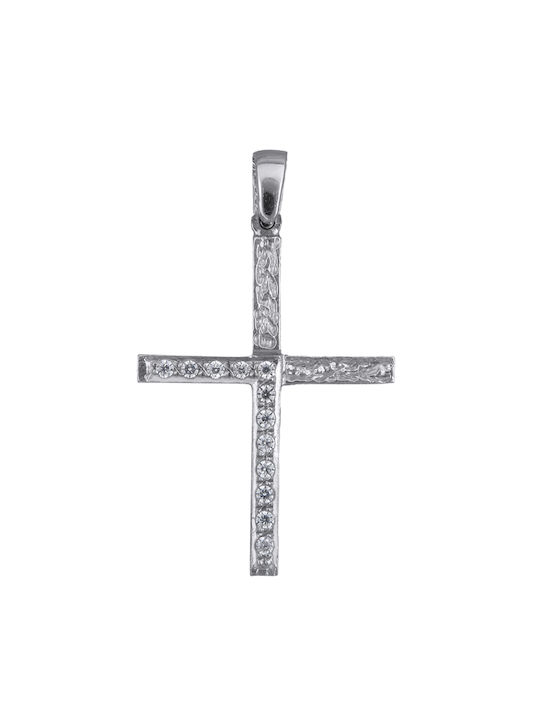 Weißgold Kreuz 14K