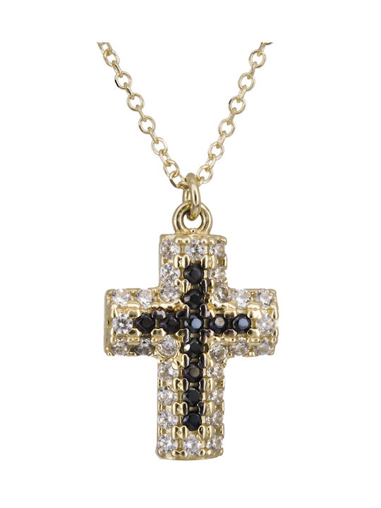 Damen Gold Kreuz 14K mit Kette