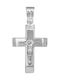 Men's White Gold Cross 9K Double Sided with the Crucified