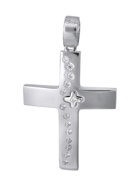 Damen Weißgold Kreuz 14K