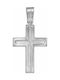 Men's White Gold Cross 14K