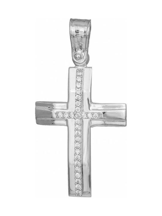 Damen Weißgold Kreuz 14K