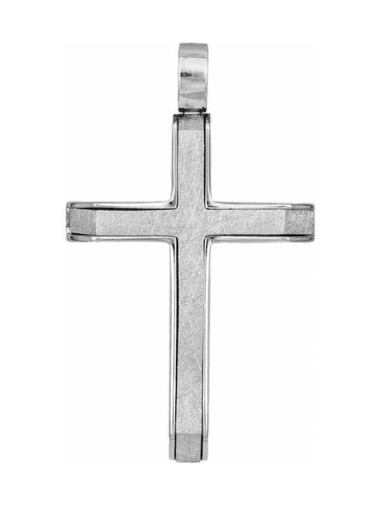 Men's White Gold Cross 14K