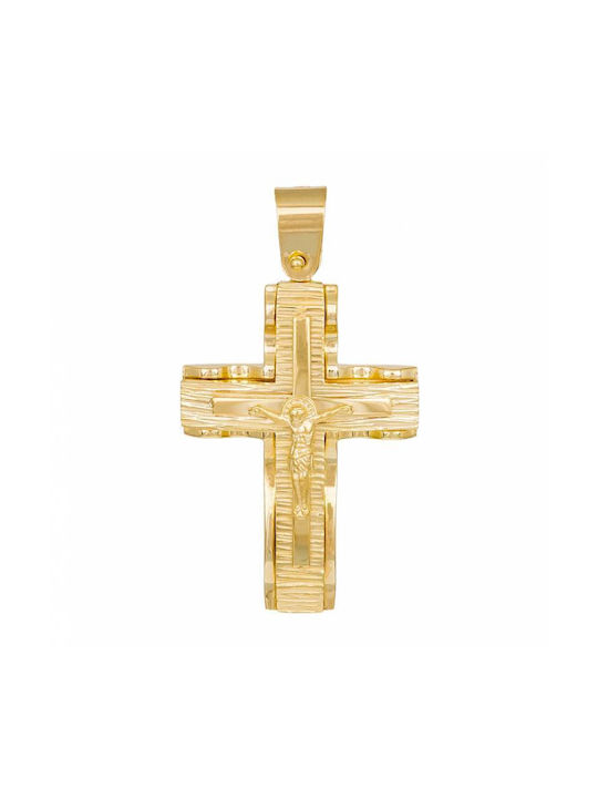 Herren Gold Kreuz 14K mit dem Gekreuzigten