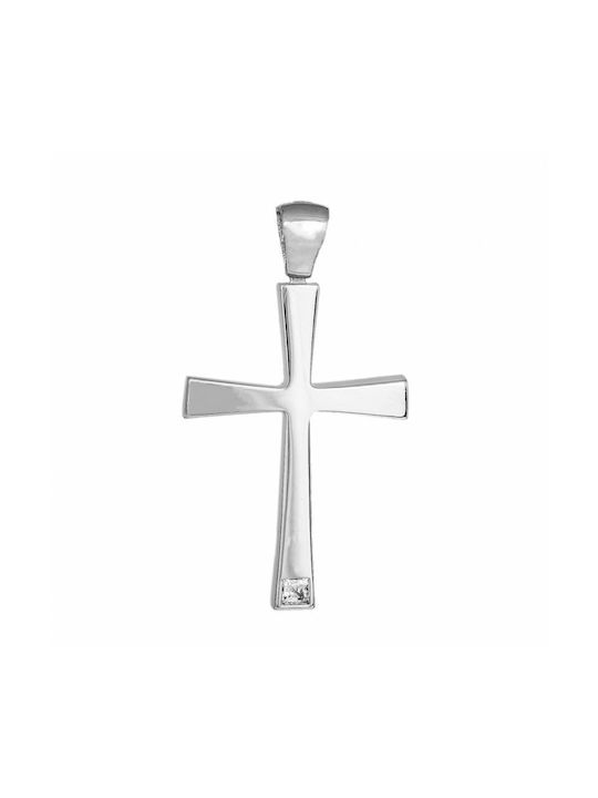 Damen Weißgold Kreuz 14K