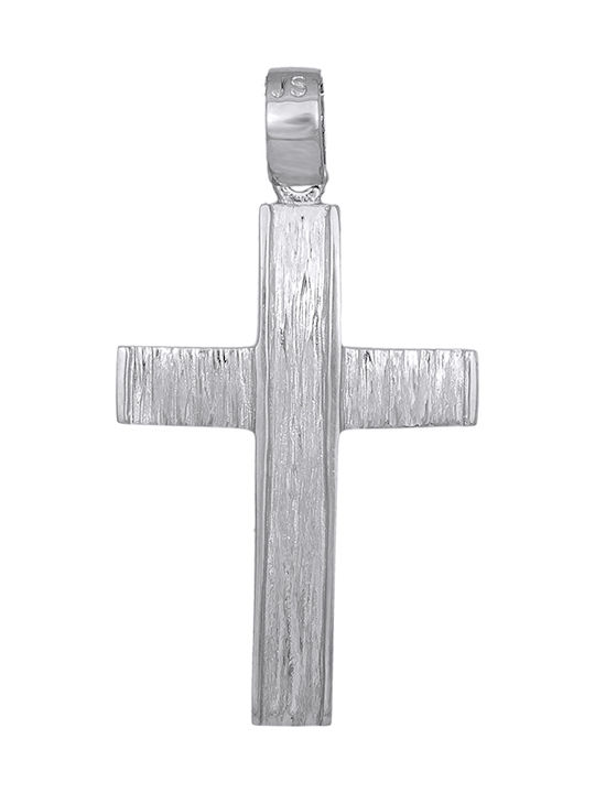 Men's White Gold Cross 14K