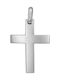 Men's White Gold Cross 14K