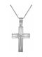 Men's White Gold Cross 9K with Chain