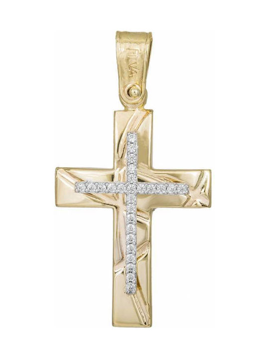 Damen Gold Kreuz 14K