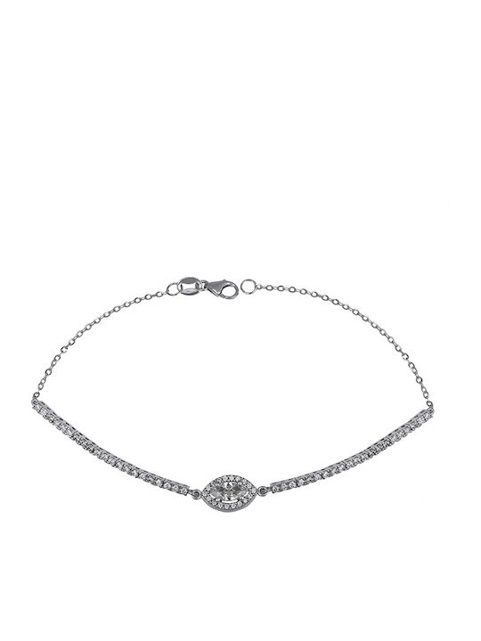 Damen Armband aus Weißgold 9K mit Zirkon