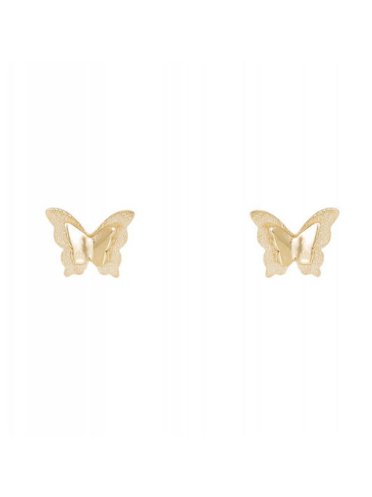 Kids Earrings Studs Butterflies made of Gold 9K