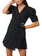 Rut & Circle Mini Σεμιζιέ Φόρεμα Κρουαζέ μαύρο