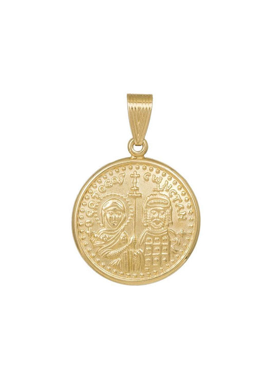 Pendant Kids Talisman Double Sided Constantine from Gold 9K 037270