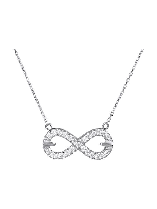 Necklace Infinity from White Gold 14K