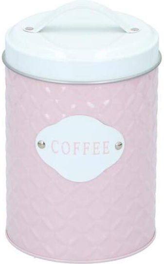 Kaffeeglas mit Metallischem Rosa-Weißem Deckel 10,9x10,9x18cm 1 Stück Kaffeeglas mit Metallischem Rosa-Weißem Deckel 10,9x10,9x18cm 1 Stück