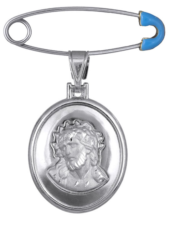 Kinder Sicherheitsnadel aus Weißgold 14K mit Konstantinato