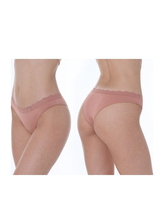 Apple Boxer Γυναικεία Brazil 2Pack με Δαντέλα Μπεζ