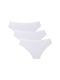 Classic Βαμβακερά Ψηλόμεσα Γυναικεία Slip 3Pack Λευκό