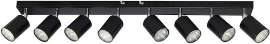Adviti Spot cu 8 Lumini și cu Soclu GU10 în Culoare Negru 826856