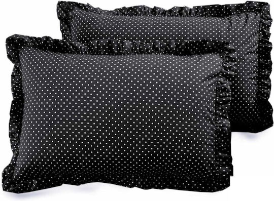 My Home Luxury Kissenbezug-Set Schwarz 50x70cm.