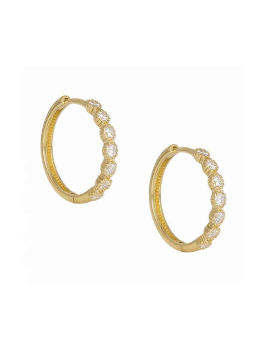 Earrings Hoops made of Gold 14K