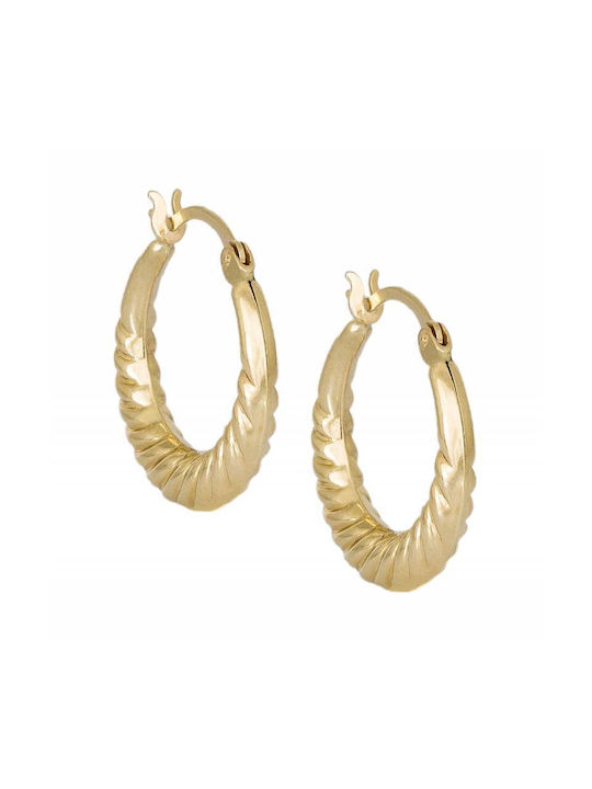 Earrings Hoops made of Gold 14K