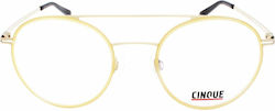 CInque Women's Metal Prescription Eyeglass Frame Gold