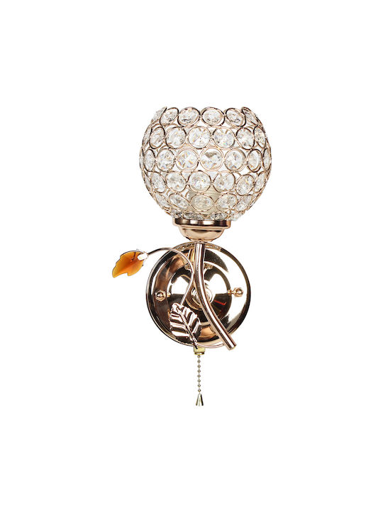 Globobox Leuchte Wand mit Fassung E27 Gold 219x14x14cm