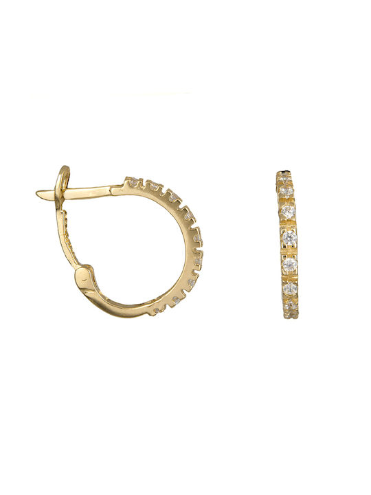 Earrings Hoops made of Gold 14K