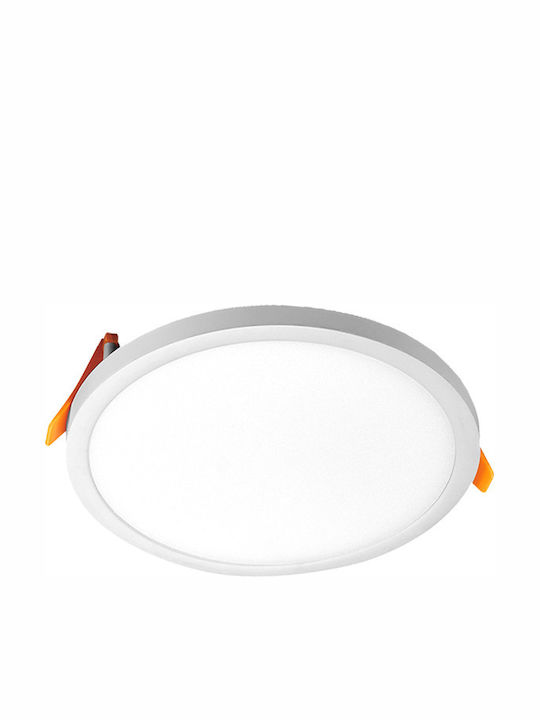 Power Led Στρογγυλό Χωνευτό LED Panel 15W με Φυσικό Λευκό Φως 4000K 17.5εκ.