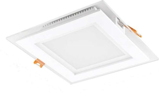 Power Led Square Recessed LED Panel 18W with Natural White Light 4500K 19x19cm