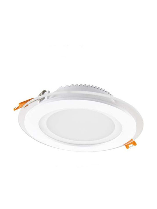 Power Led Στρογγυλό Χωνευτό LED Panel 6W με Φυσικό Λευκό Φως 4500K