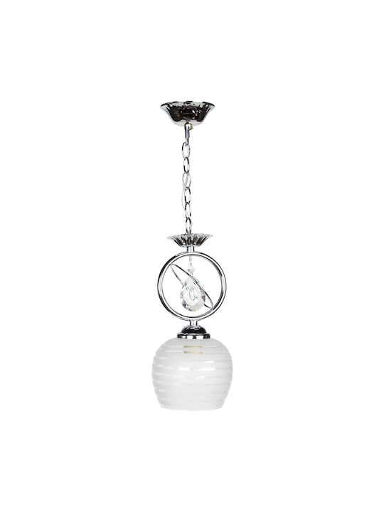 Globobox Pendant Light Single-Light with Crystals for Socket E27 Silver