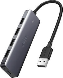 Ugreen USB 3.0 Hub 4 Porturi cu conexiune USB-A Gri