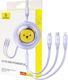 Baseus Retractable USB to Type-C Cable 3.5A Μωβ 1.1m