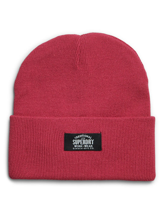 Superdry Classic Beanie Unisex Beanie Gestrickt in Rot Farbe