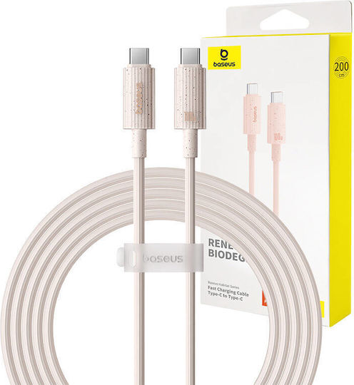 Baseus Series USB 2.0 Cable USB-C male - USB-C 100W Pink 2m (P10360202421-01)