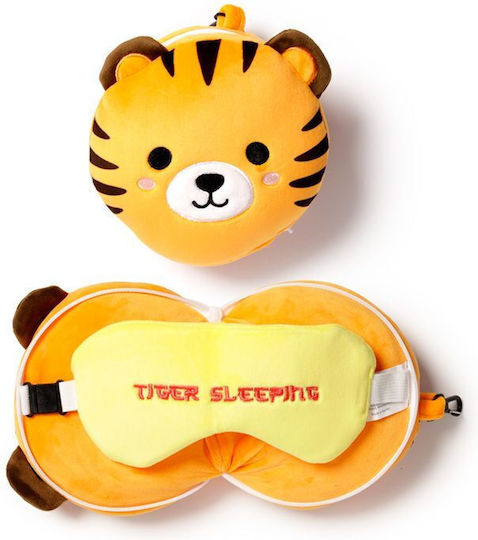 Puckator Travel Pillow Travel Set Pillow and Mask for Kids 28x15x6cm Orange